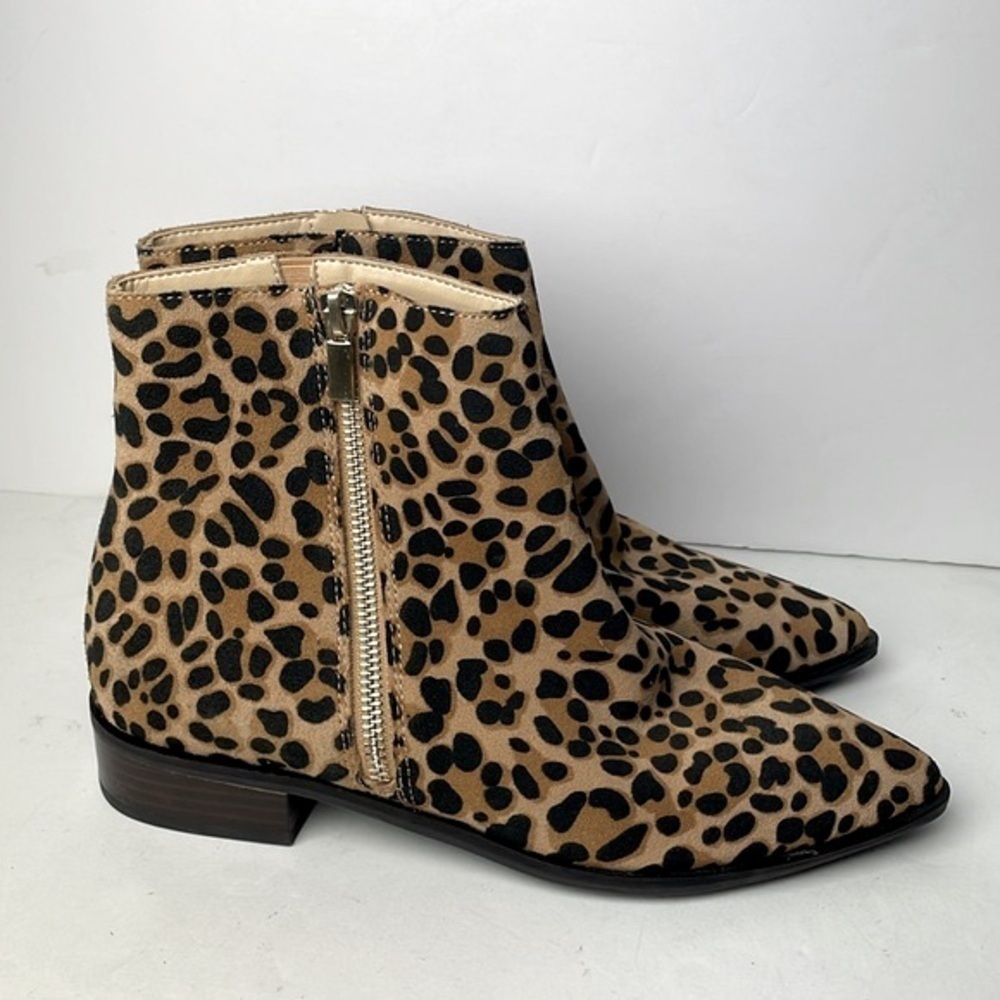 Sole Society Cadyna Leopard Ankle Boots 7.5 - Picture 3 of 8